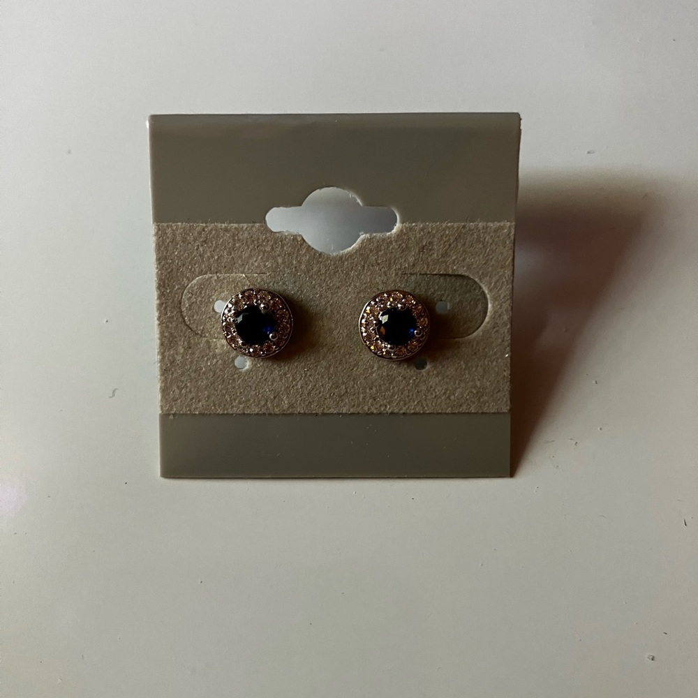 Sapphire Earrings with cubic zirconia